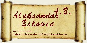 Aleksandar Bilović vizit kartica